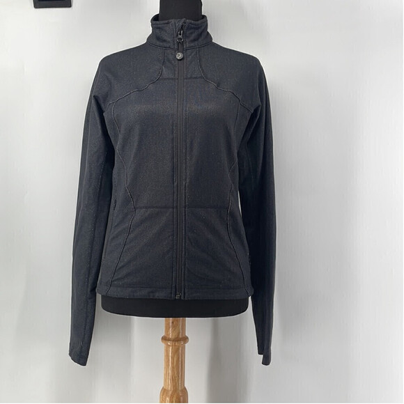 Lululemon jacket zip front denim slub black gym workout sz 6 - Picture 7 of 12